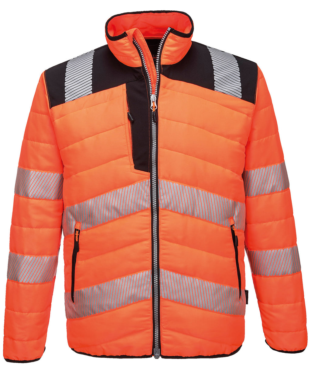 PW3 Hi-vis baffle jacket (PW371) — Orange/Black