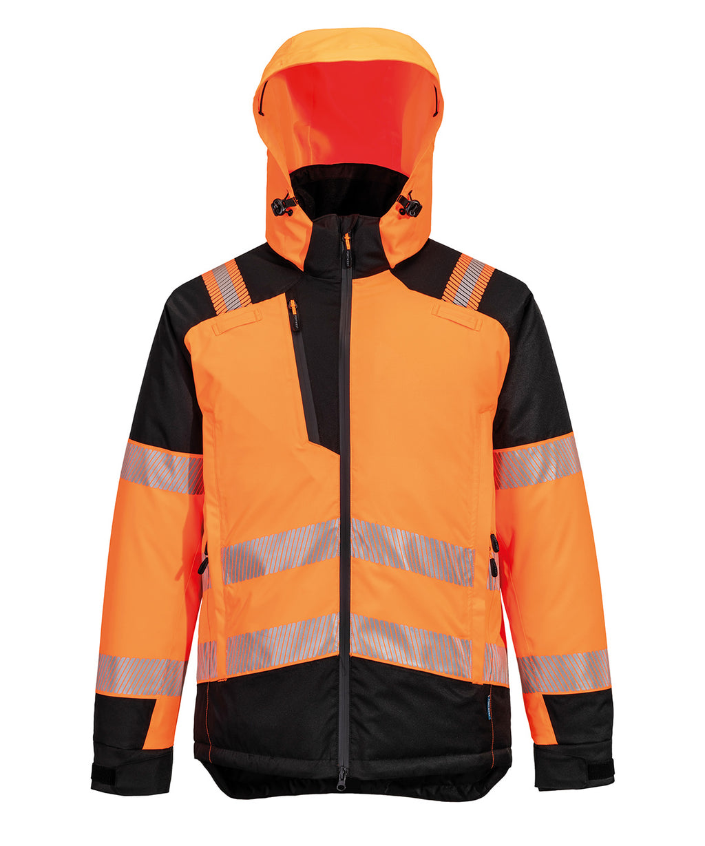 PW3 Hi-vis winter jacket (T160) — Orange/Black