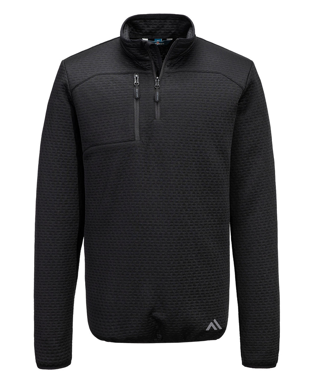 KX3 Sport textured ¼-zip sweatshirt (KX376) — Black