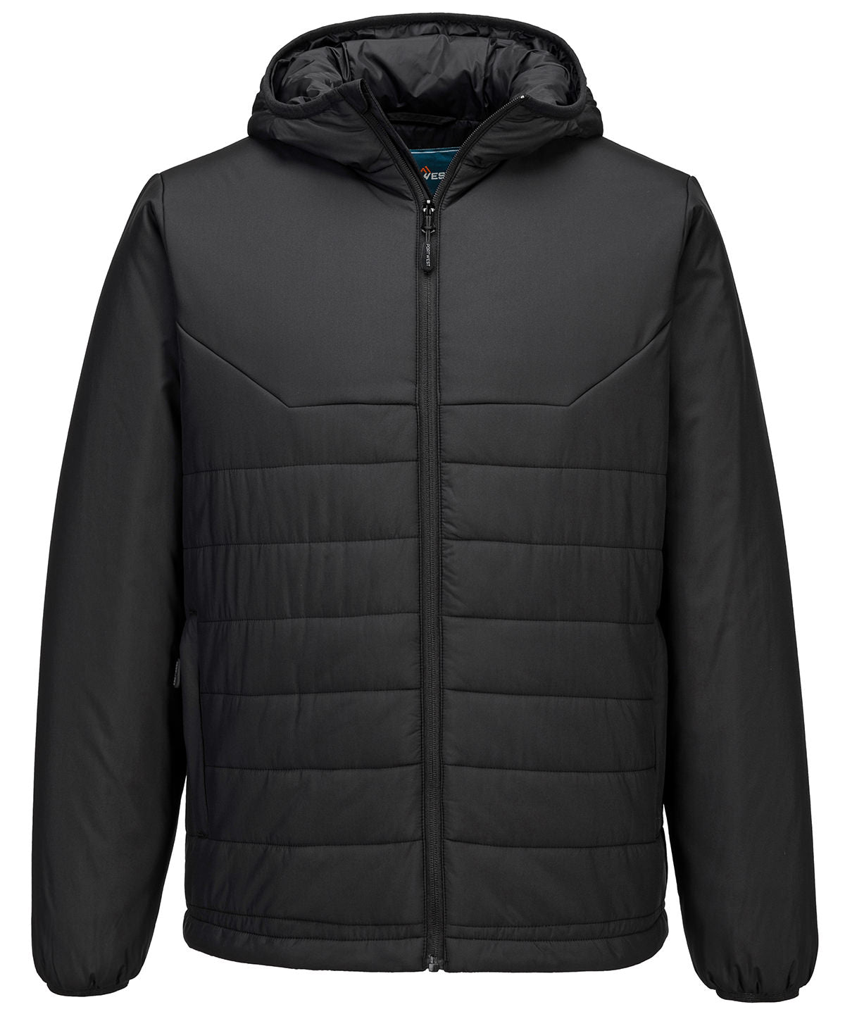 Professional hooded insulated baffle jacket (S608) — Black