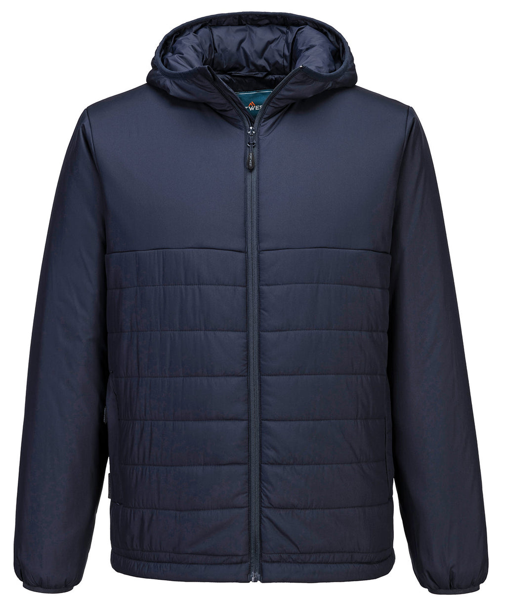 Professional hooded insulated baffle jacket (S608) — lifestyle