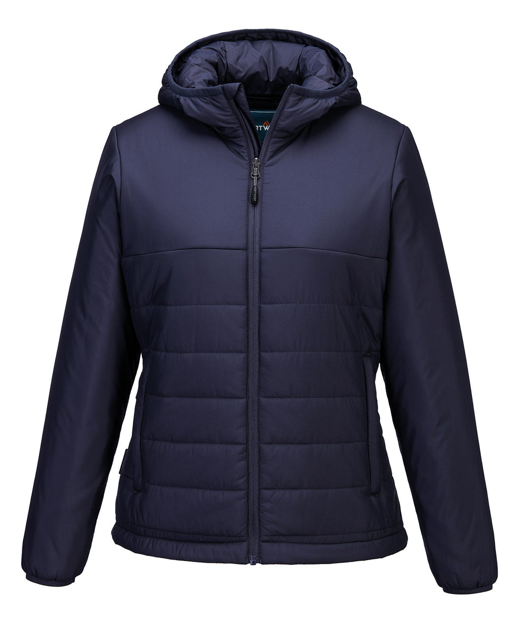 Women’s professional hooded insulated baffle jacket (S613) — lifestyle