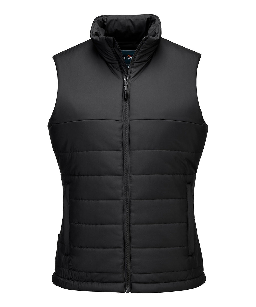 Women’s professional insulated baffle gilet (S607) — Black