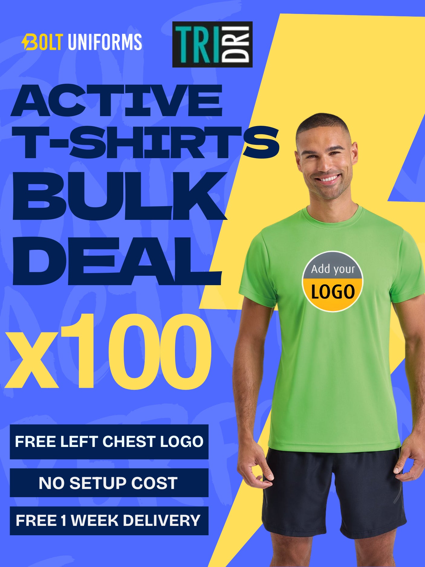 TriDri Performance T-shirt x100 Pack Bundle