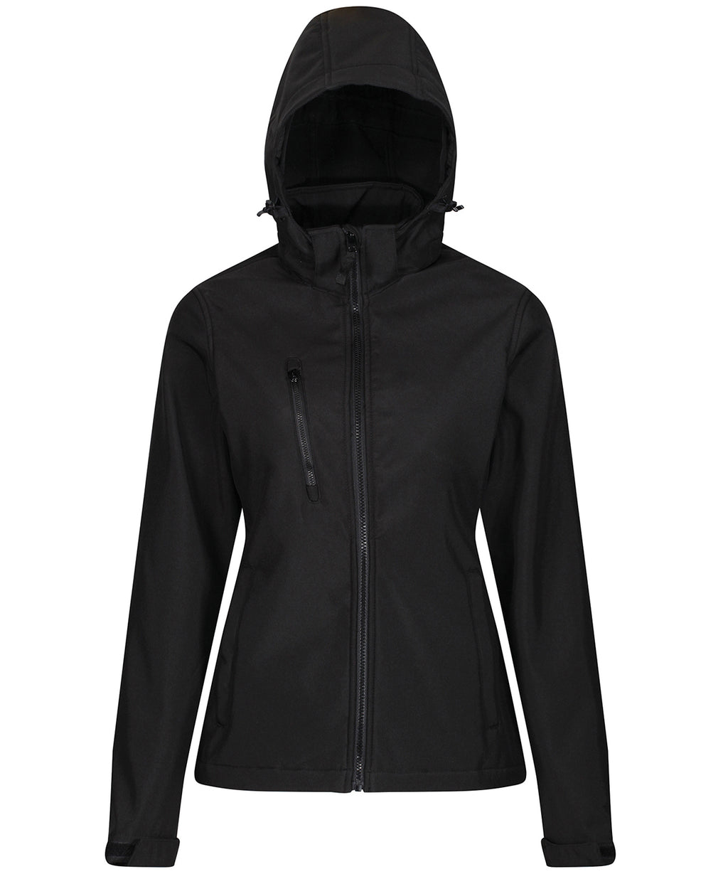 Women's venturer 3-layer hooded softshell jacket — Black