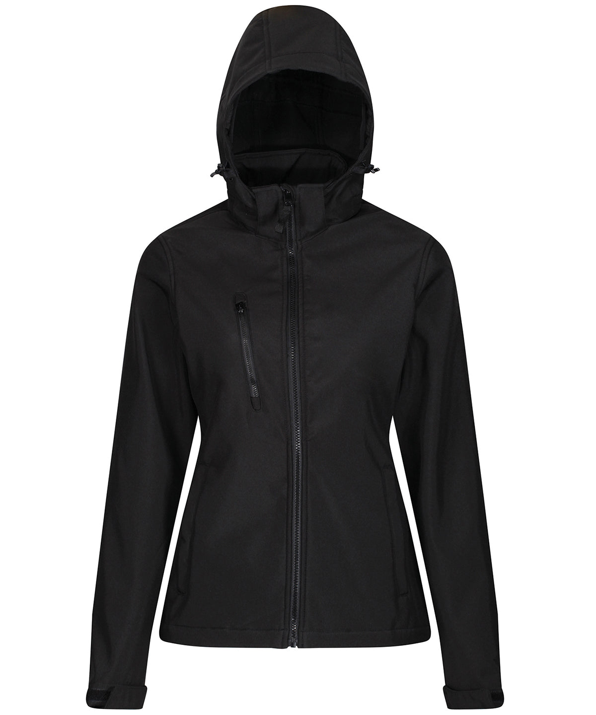 Women's venturer 3-layer hooded softshell jacket — Black