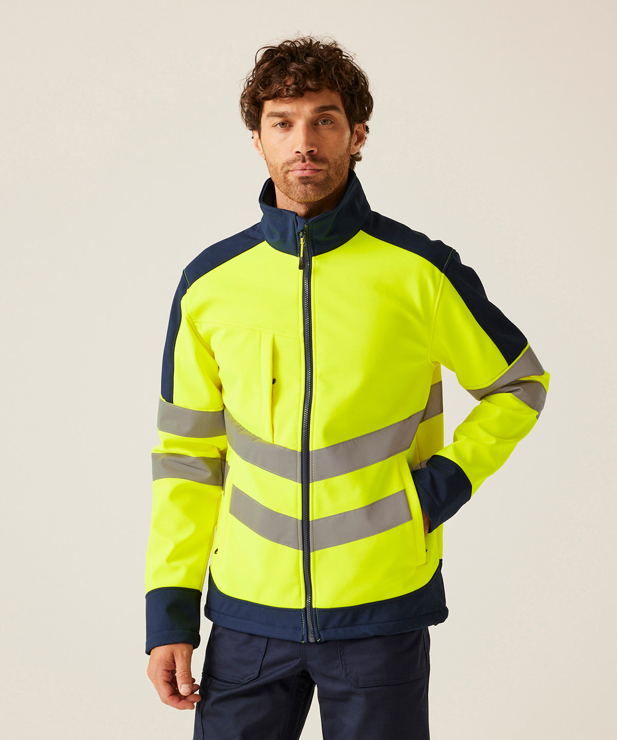 Regatta High Visibility High-vis pro softshell lifestyle photograph