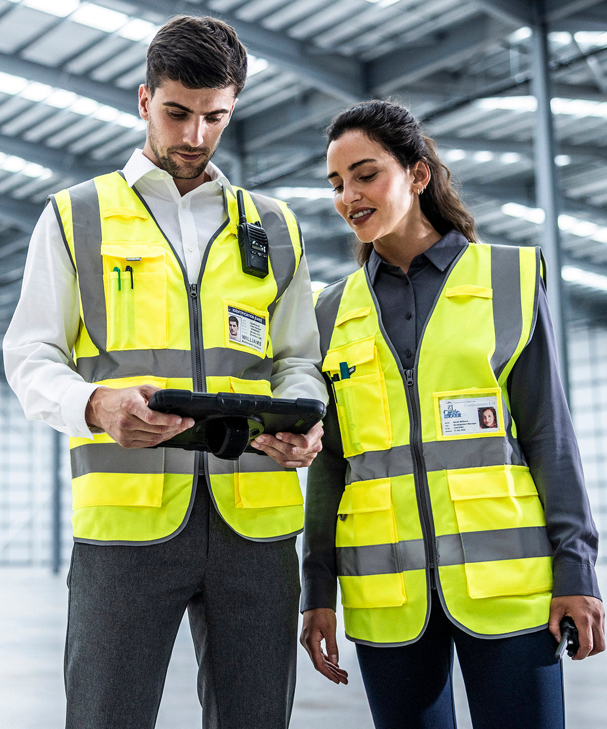 Regatta High Visibility RG469 Pro hi-vis executive vest lifestyle photograph, 2026
