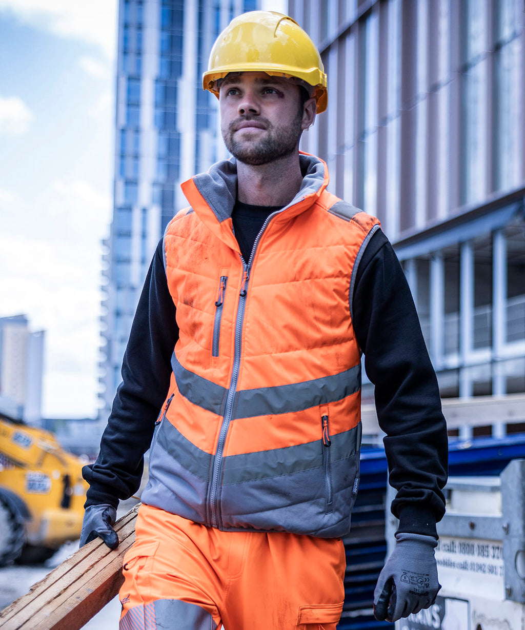 Hi-vis two-tone thermal bodywarmer — lifestyle