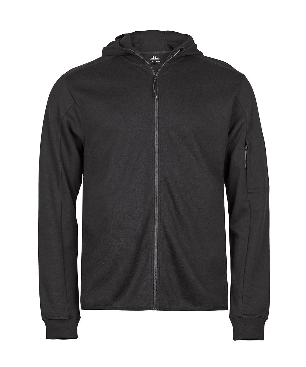 Athletic hooded full-zip sweatshirt (5706) — Black