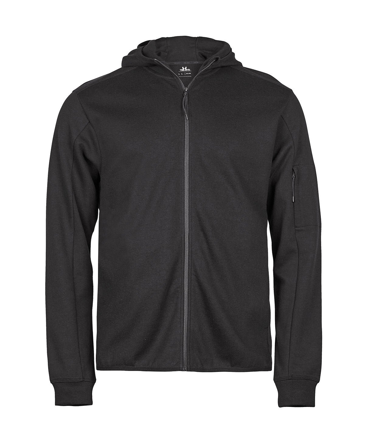 Athletic hooded full-zip sweatshirt (5706) — Black