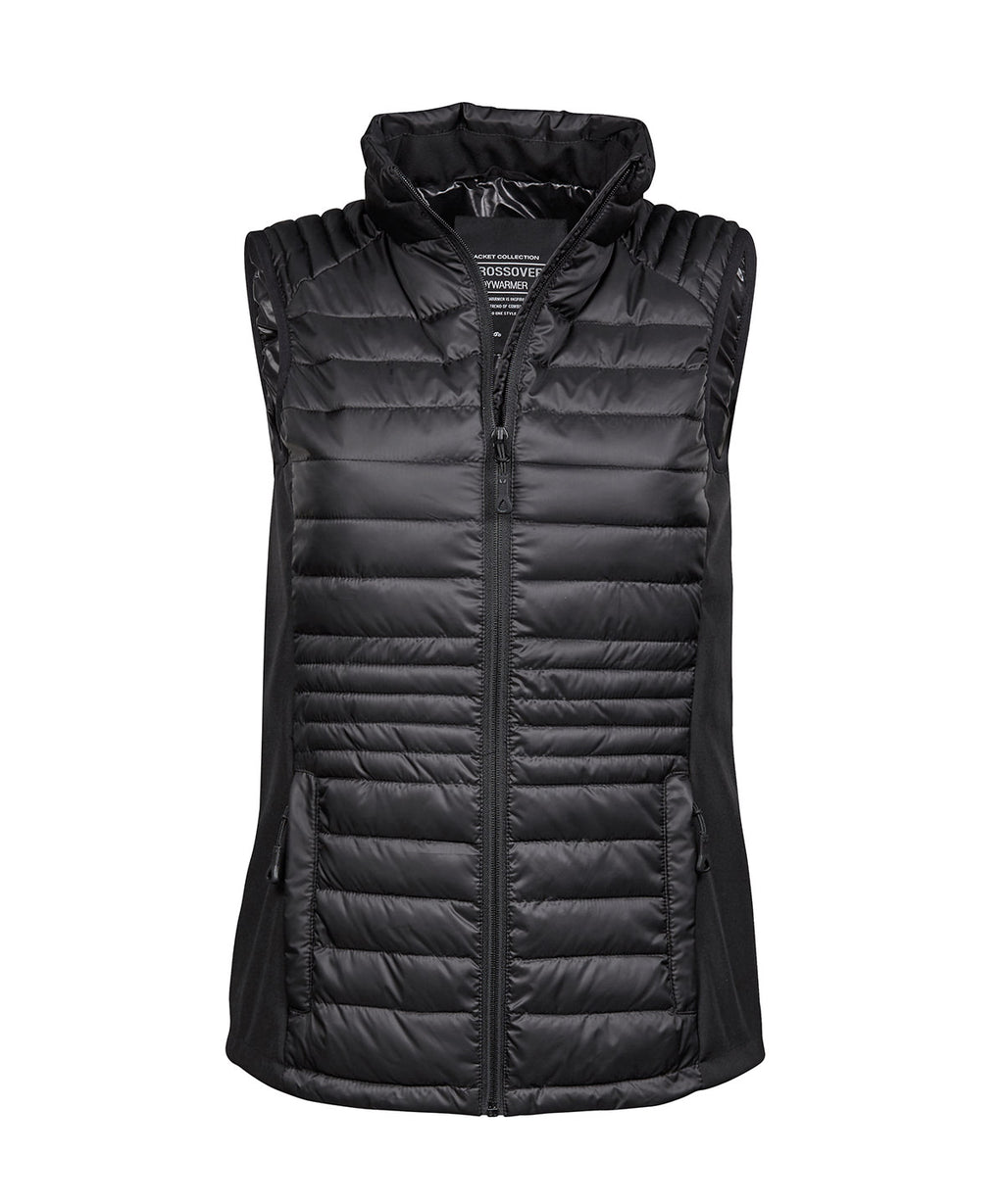 Women’s crossover bodywarmer (9625) — Black/Black/Black