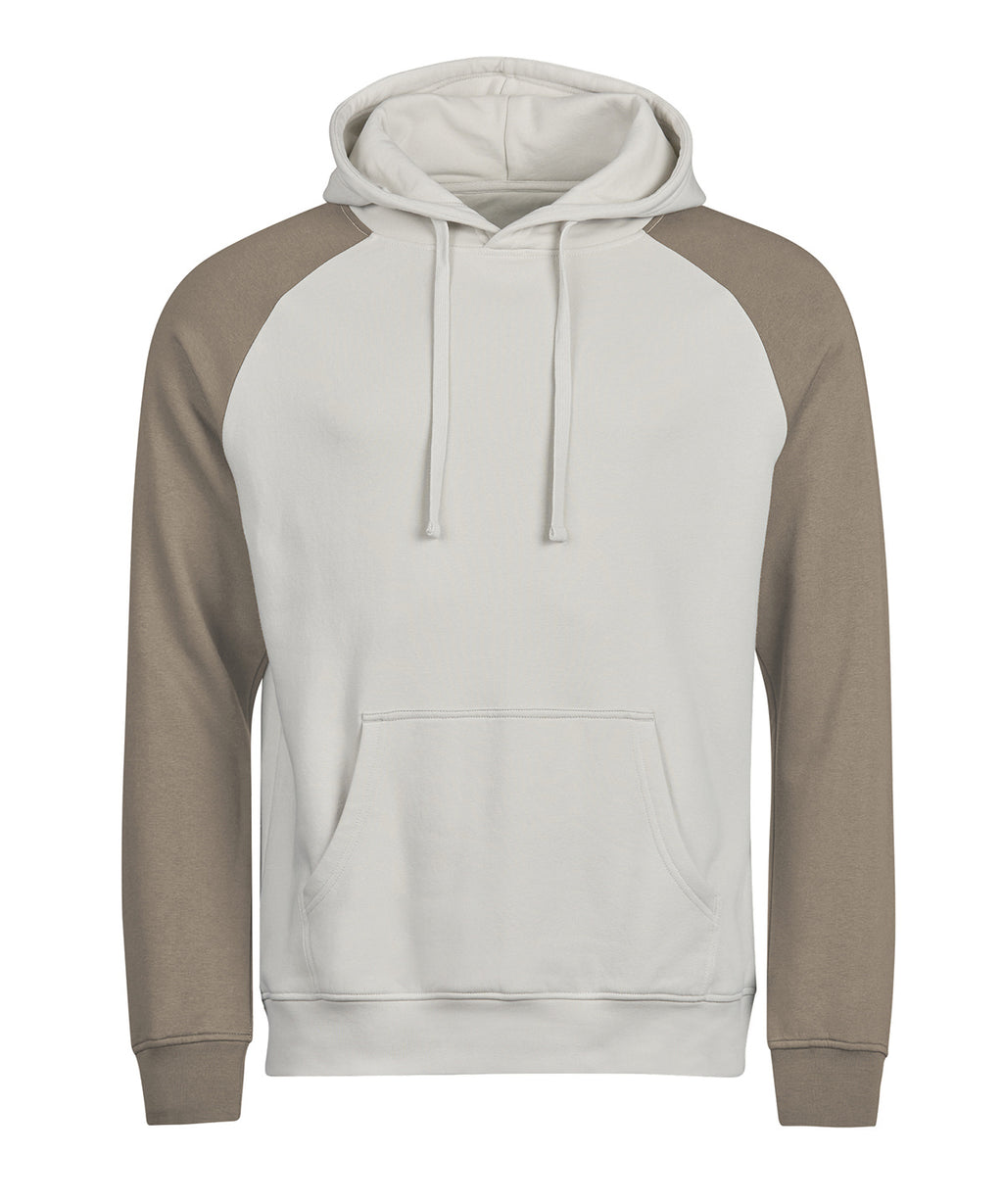 UNLABELED two-tone hooded sweatshirt (5156) — Cement/Clay